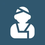 Person with arm sling icon