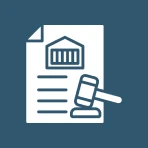 Legal document and gavel icon